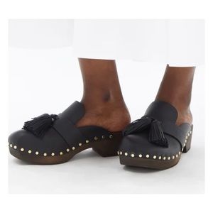Khaite Oliver Tassel Clogs in Black Sz 37
